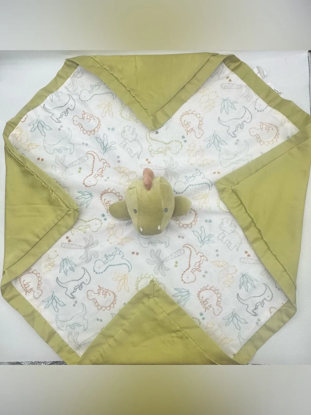Lullaby Lane Green Plush Dino Security Blanket